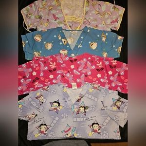 4 Ladies Medical Scrub Tops